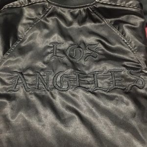 LA jacket, black jacket , bomber jacket